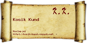 Kosik Kund névjegykártya